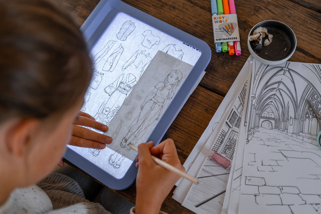 Kidydraw PRO blauw manga - lichtgevend tekenbord