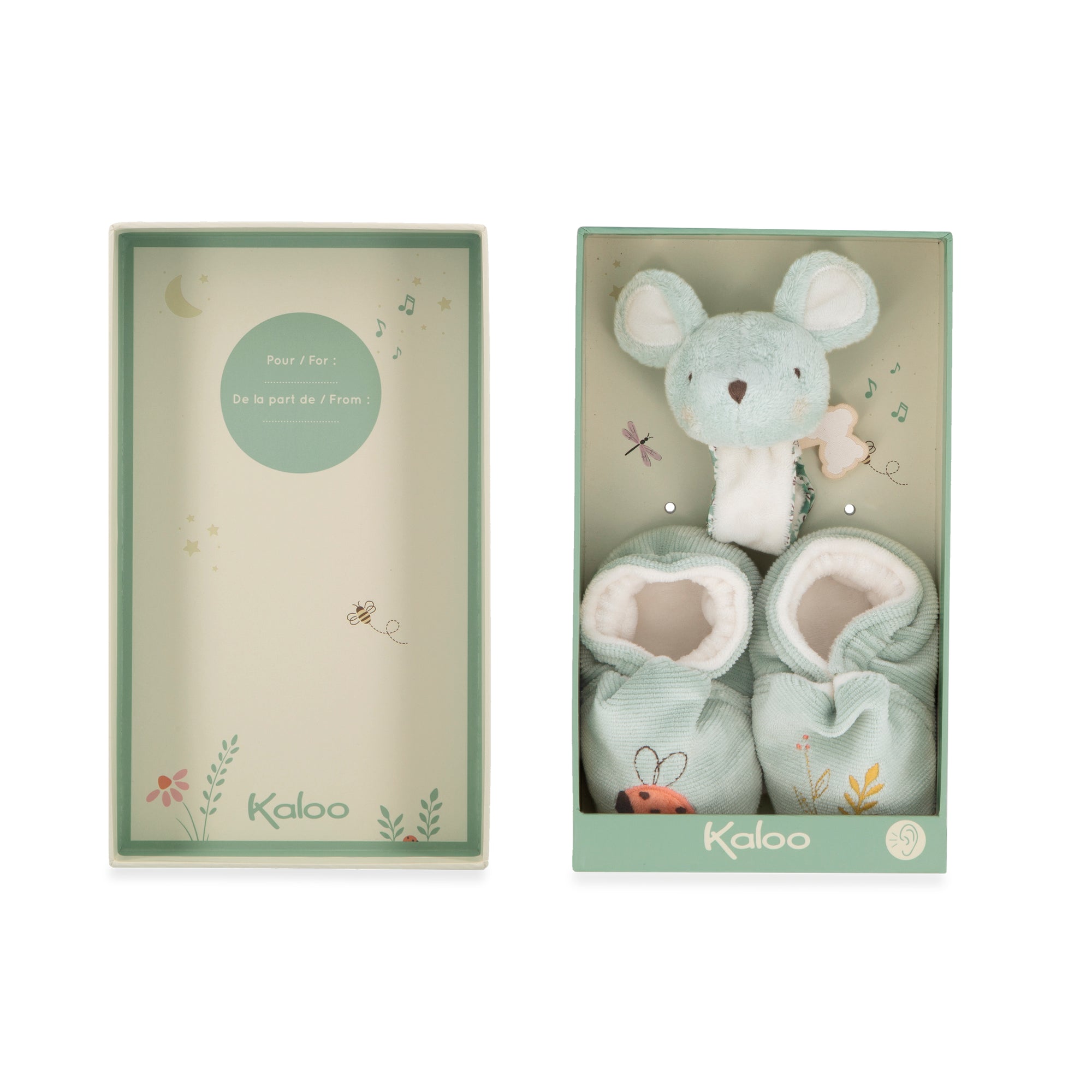 Kaloo Petites Chansons - Armband en slofjes met geluid Muis