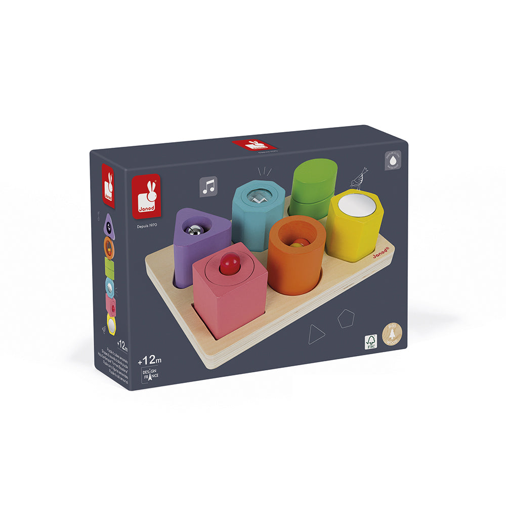Janod I Wood - Vorm en geluid puzzel