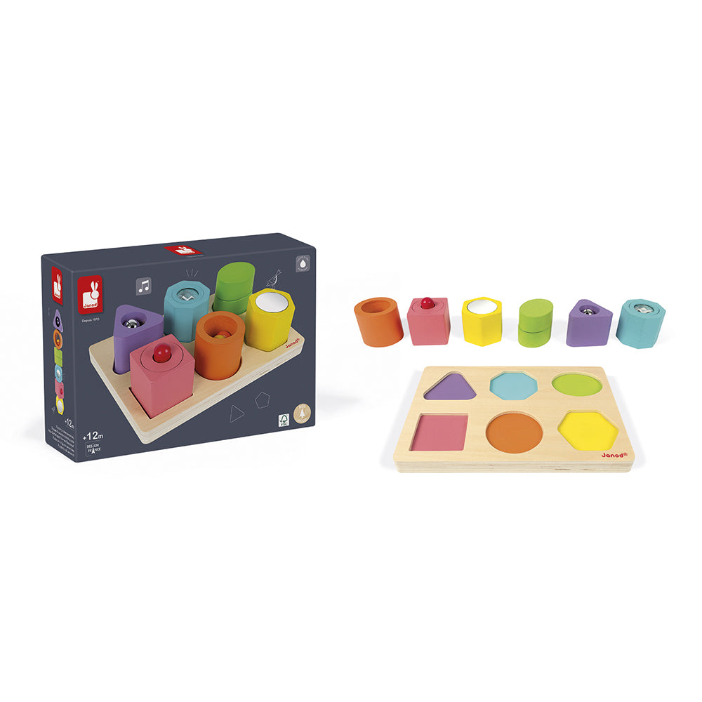 Janod I Wood - Vorm en geluid puzzel