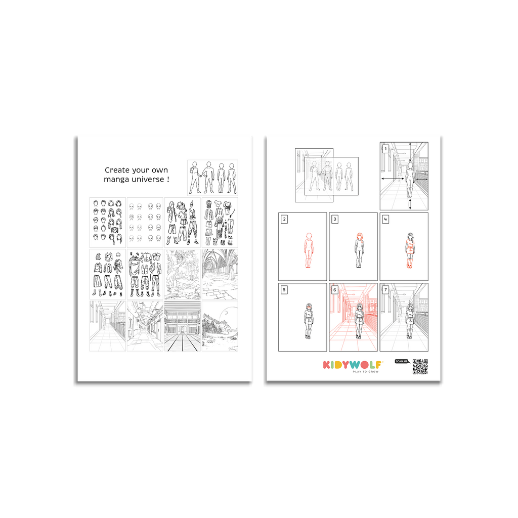 Kidydraw PRO blauw manga - lichtgevend tekenbord