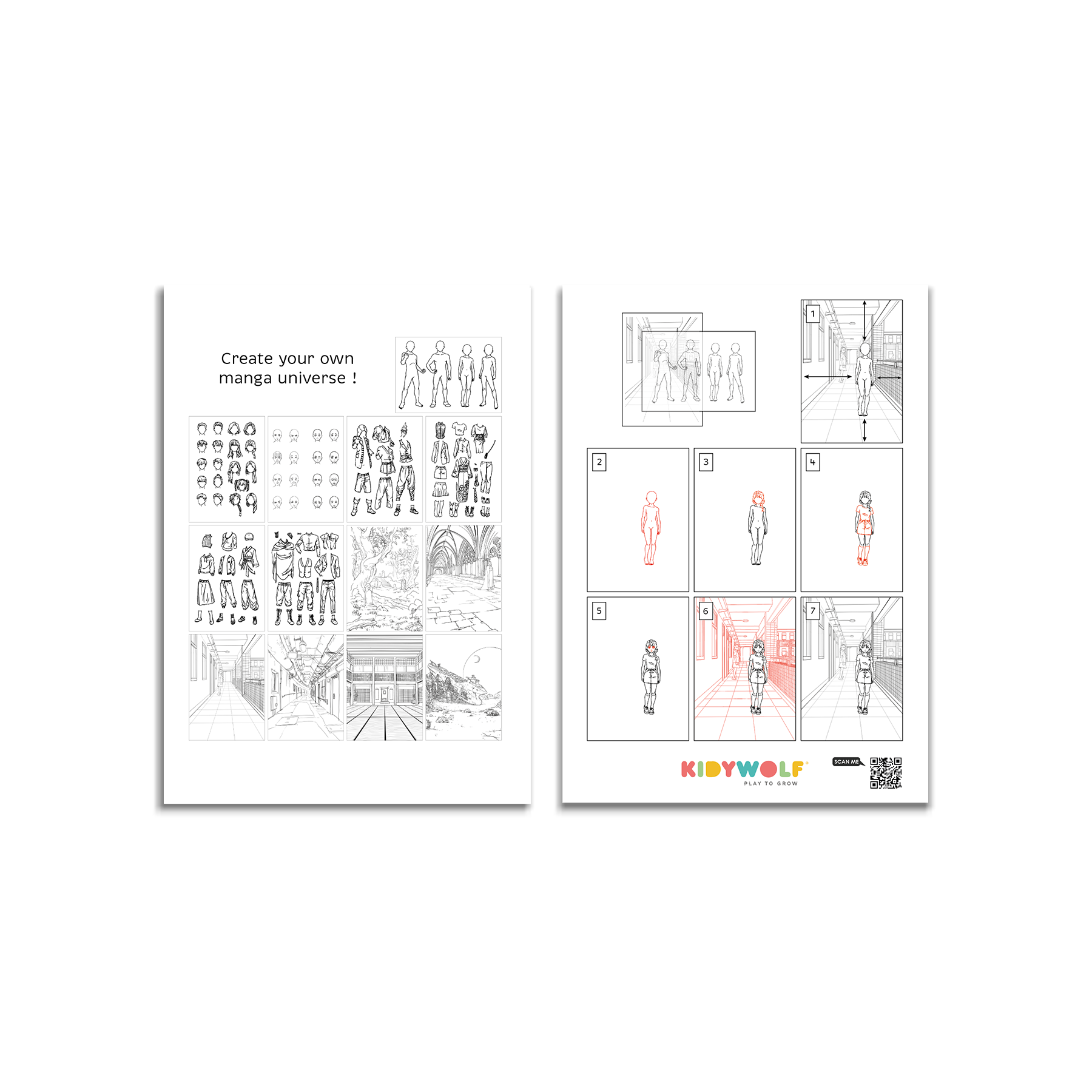 Kidydraw PRO blauw manga - lichtgevend tekenbord