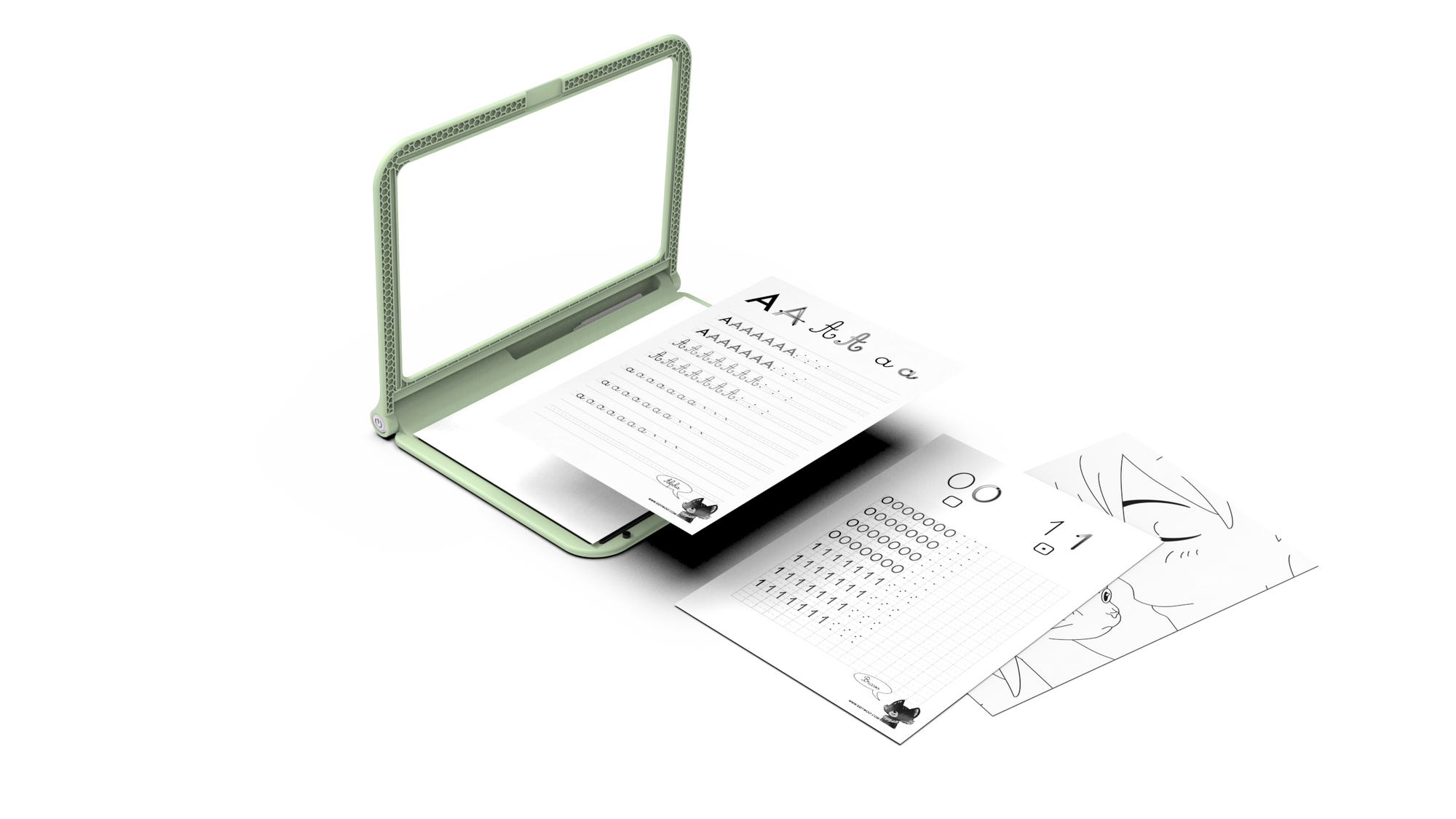 Kidydraw-PRO groen - Lichtgevend Teken- & Leerbord