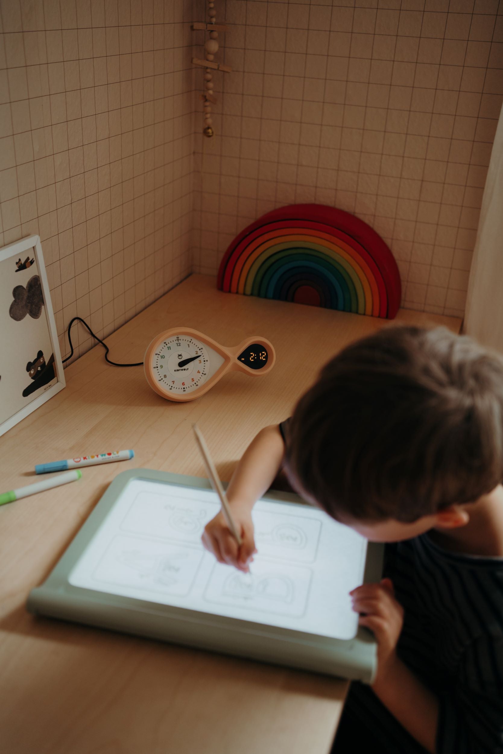 Kidydraw-PRO groen - Lichtgevend Teken- & Leerbord