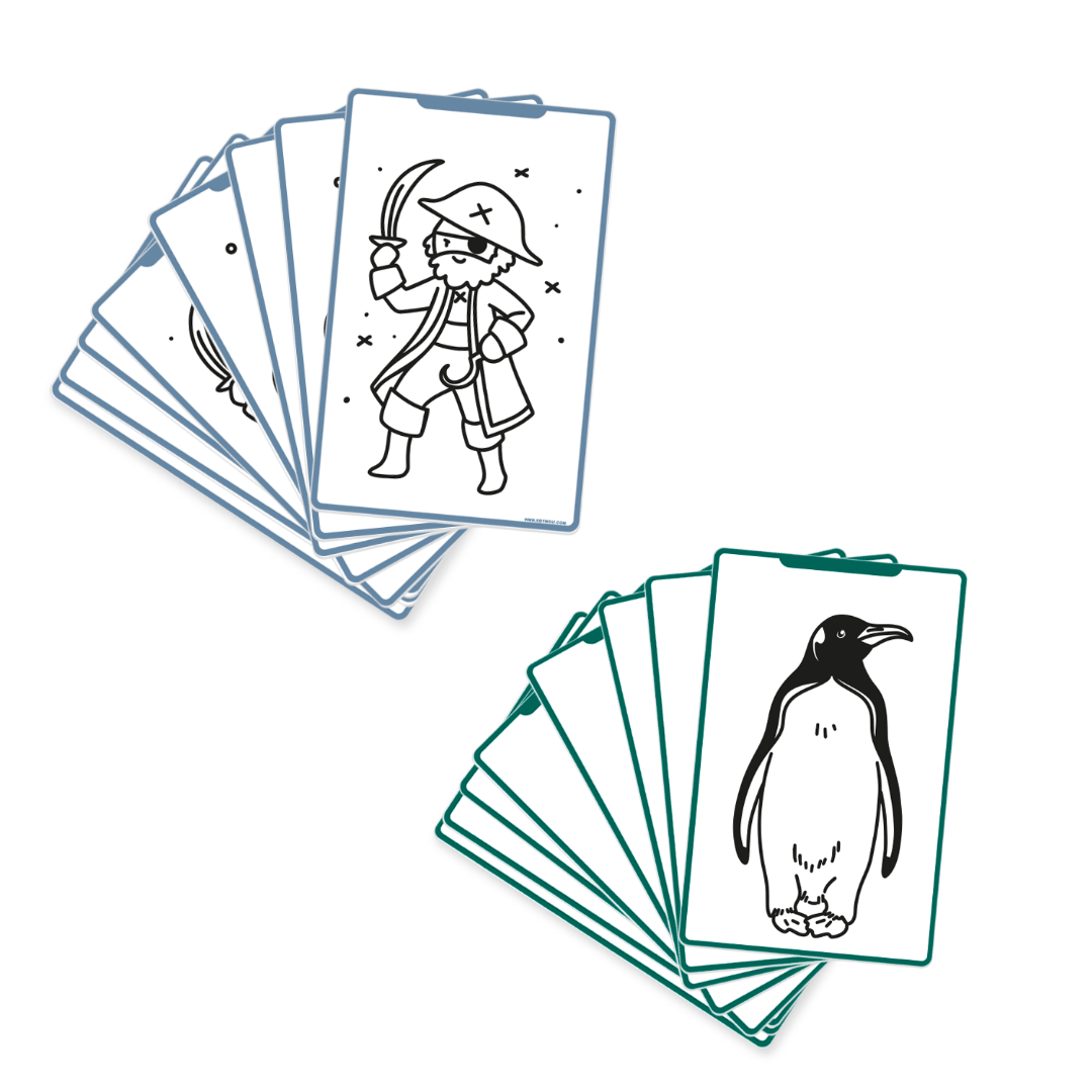 Kidydraw mini Refill - dieren over de hele wereld en oceanen en piraten